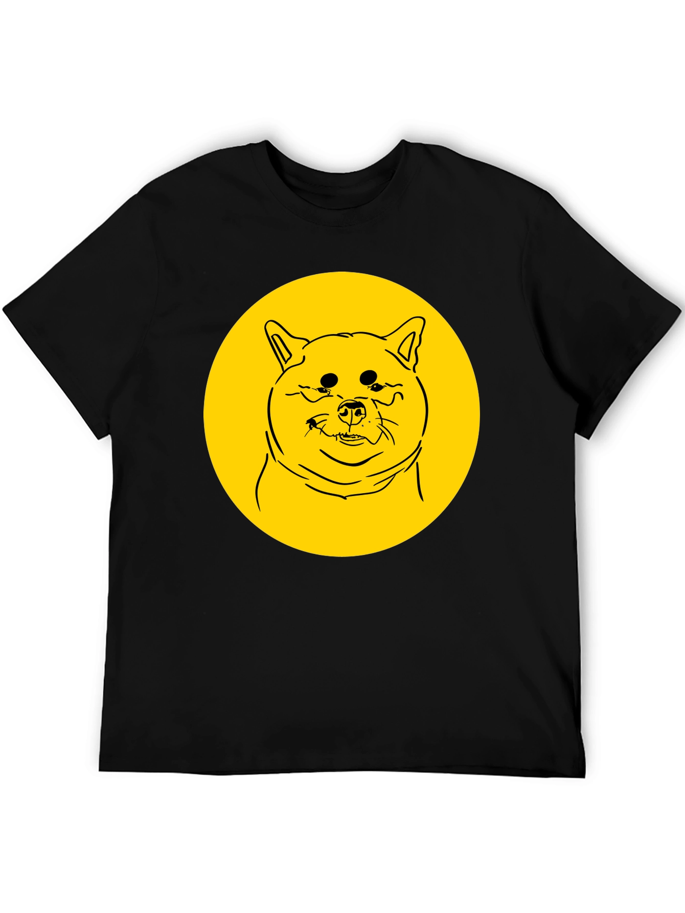 Doge Meme Graphic Tee - Black Cotton T-Shirt