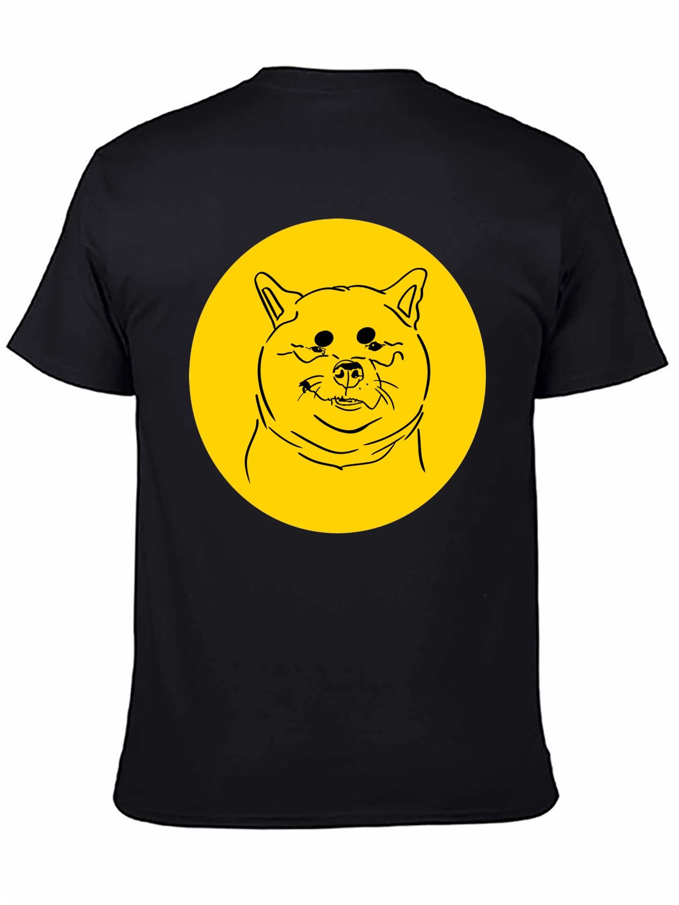 Doge Meme Graphic Tee - Black Cotton T-Shirt
