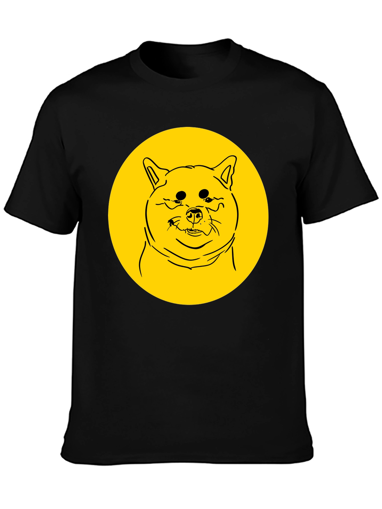 Doge Meme Graphic Tee - Black Cotton T-Shirt