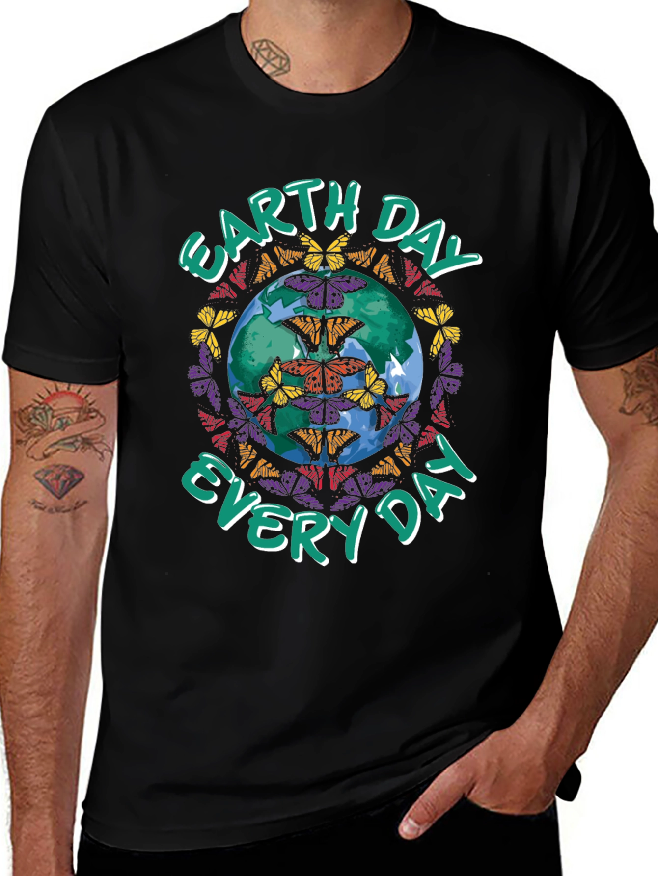 Earth Day Butterfly Globe Graphic Tee
