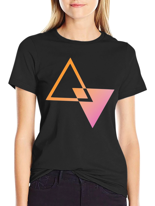 Geometric Triangle Graphic Tee - Stylish Unisex T-Shirt