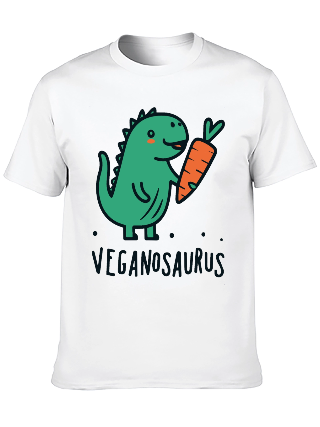 Veganosaurus Black T-Shirt - Cute Vegan Dinosaur Tee