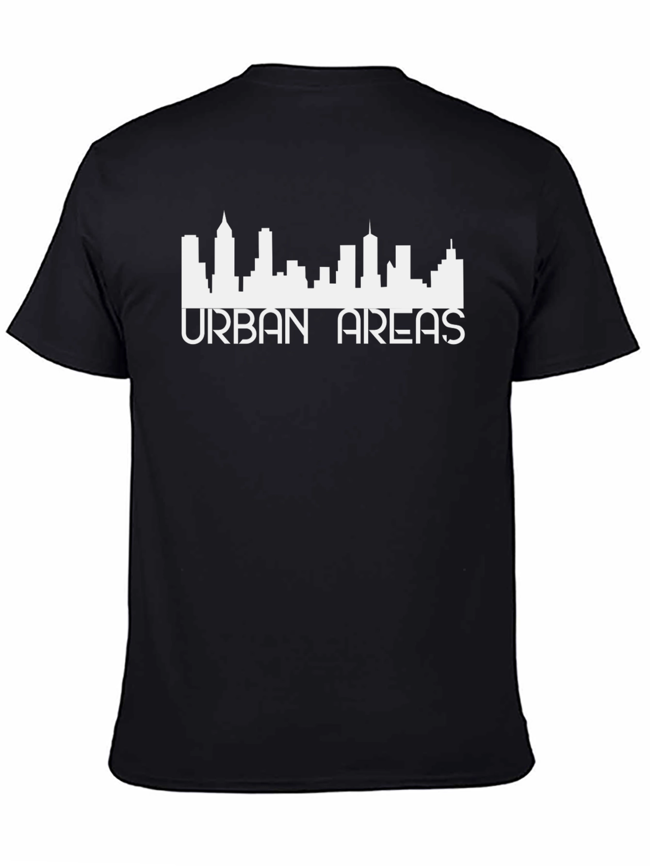 Urban Areas Skyline Graphic Tee - Black Cotton T-Shirt