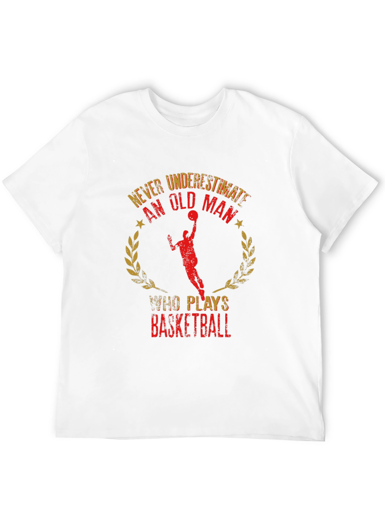 Never Underestimate Old Man Basketball Black Tee