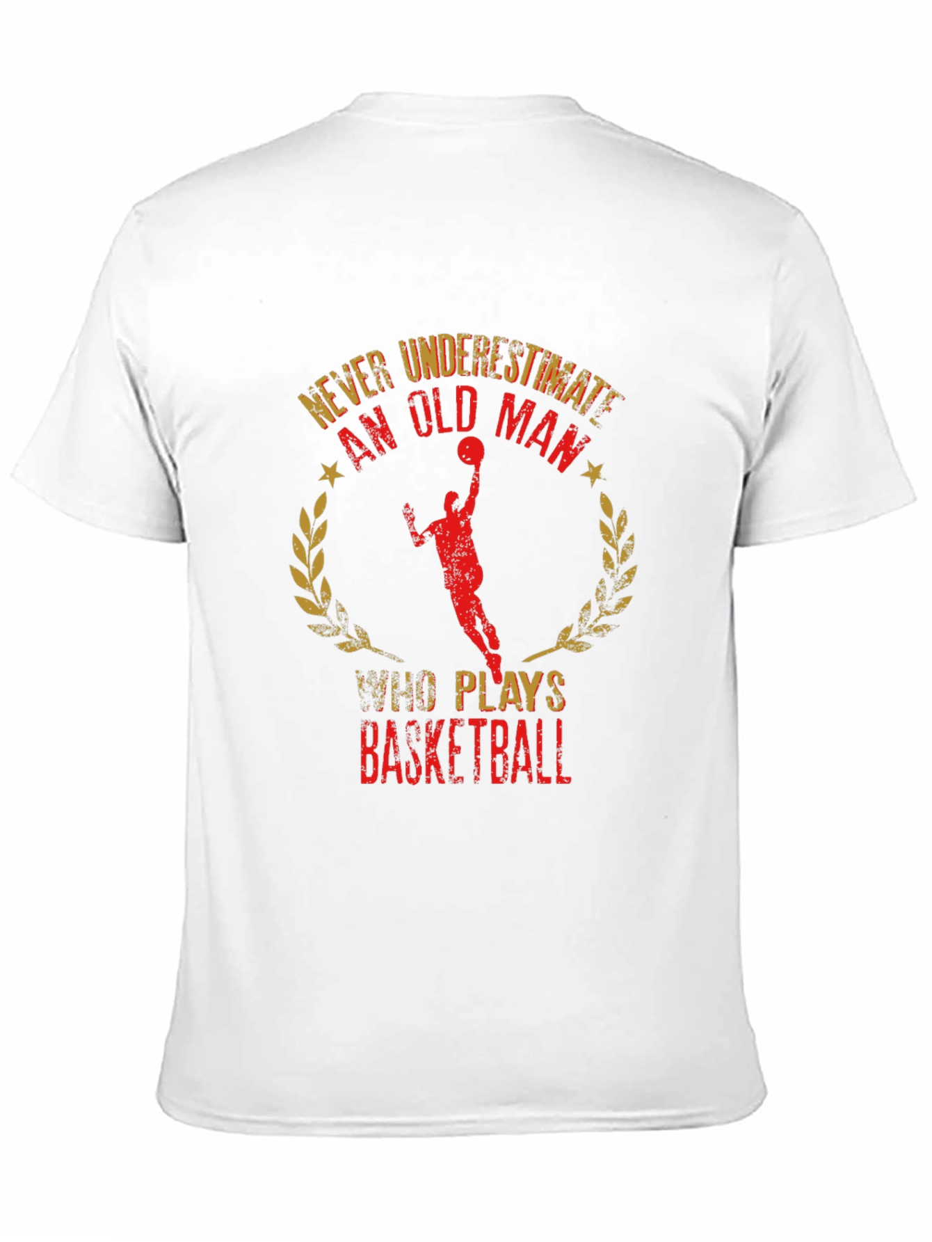 Never Underestimate Old Man Basketball Black Tee