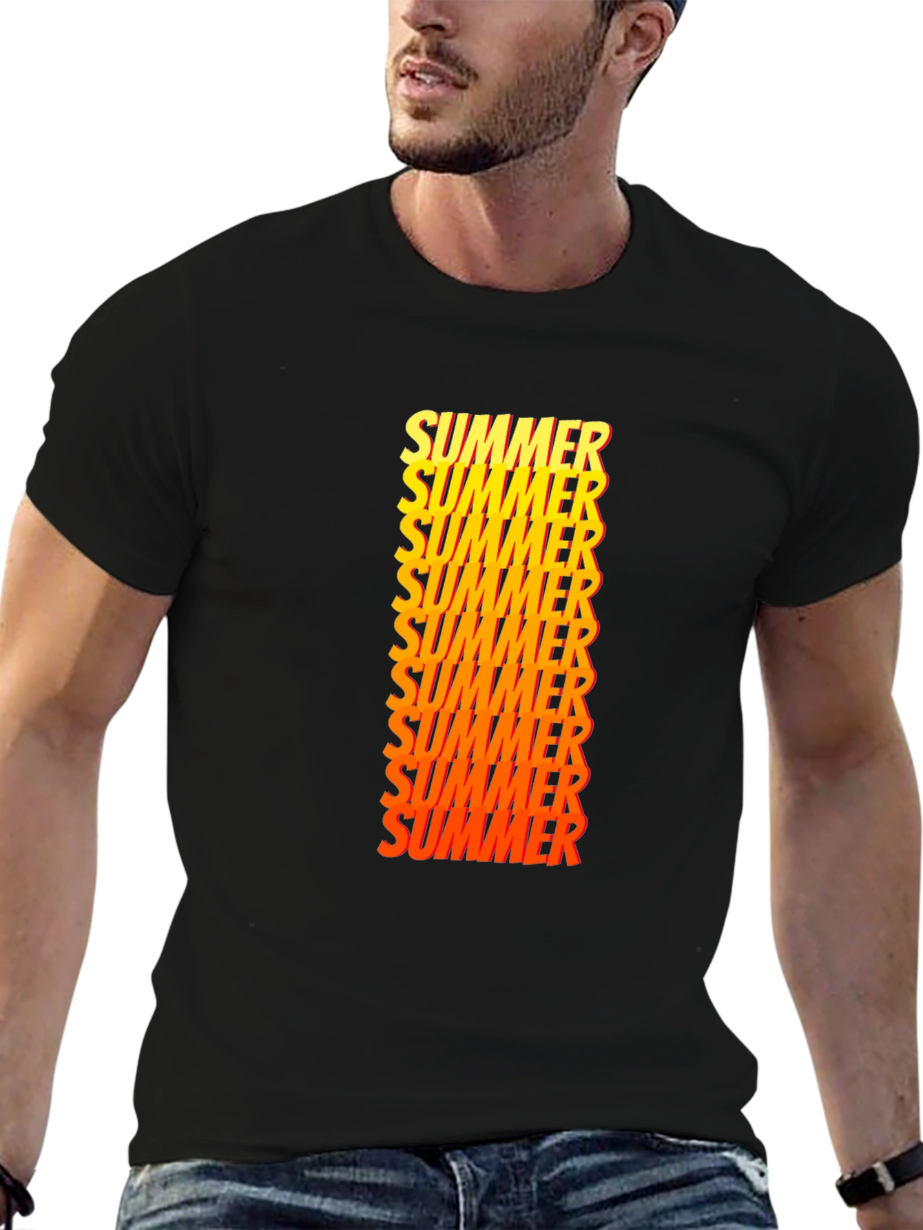 Summer Graphic Print Crew Neck T-Shirt