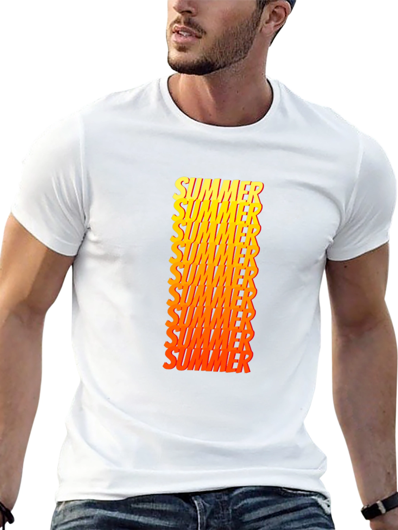 Summer Graphic Print Crew Neck T-Shirt