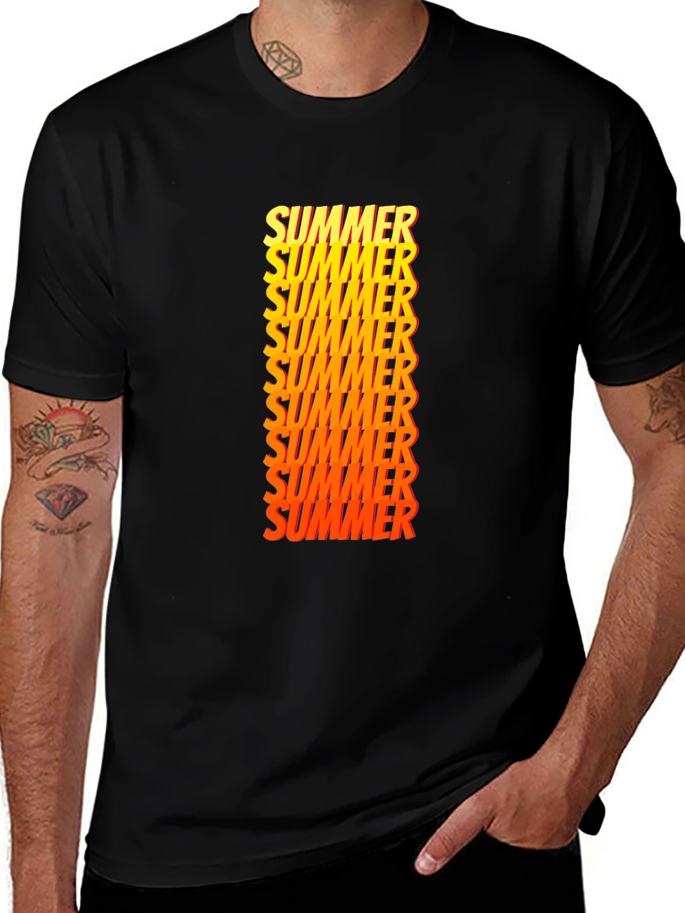 Summer Graphic Print Crew Neck T-Shirt