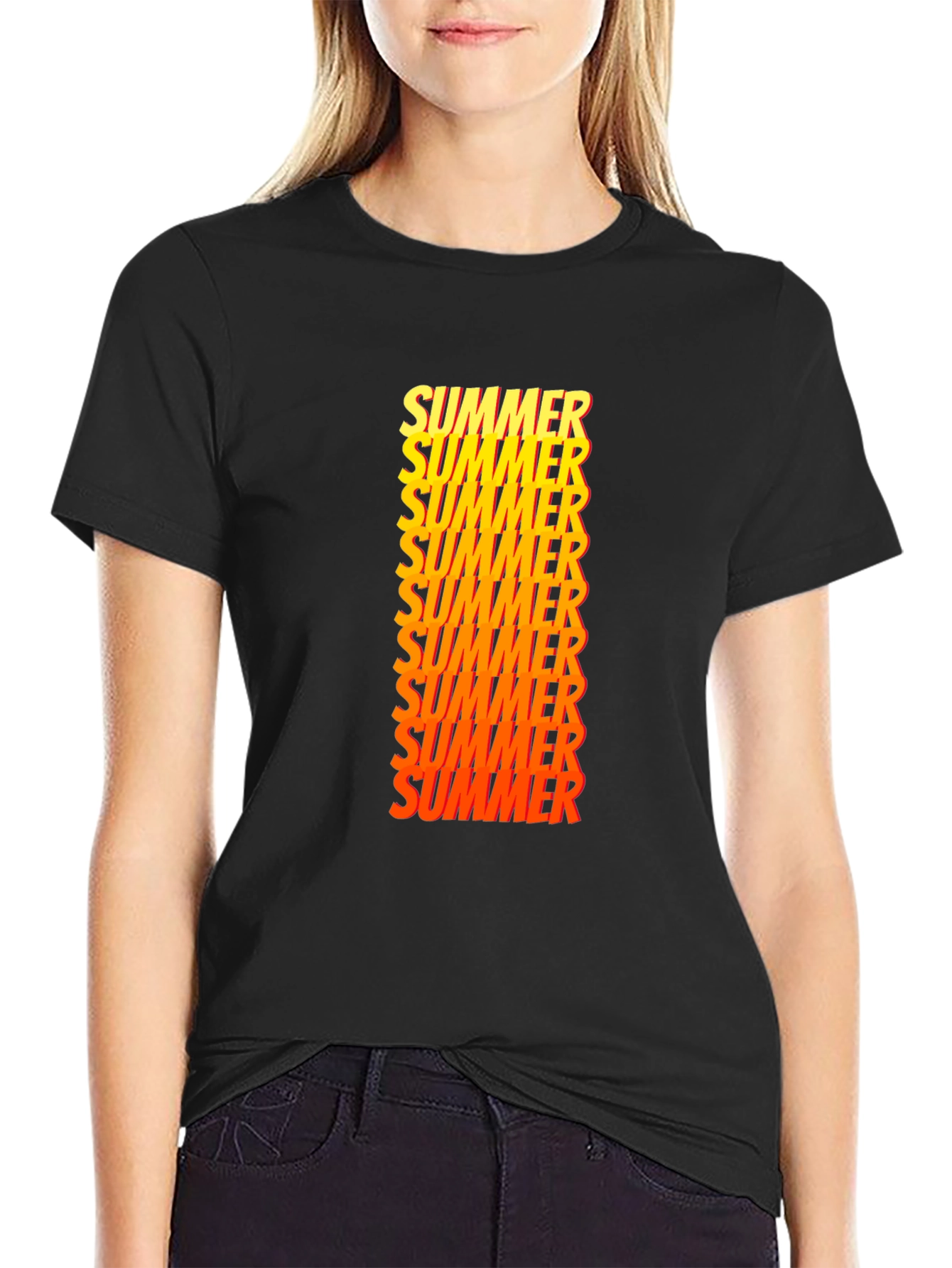 Summer Graphic Print Crew Neck T-Shirt
