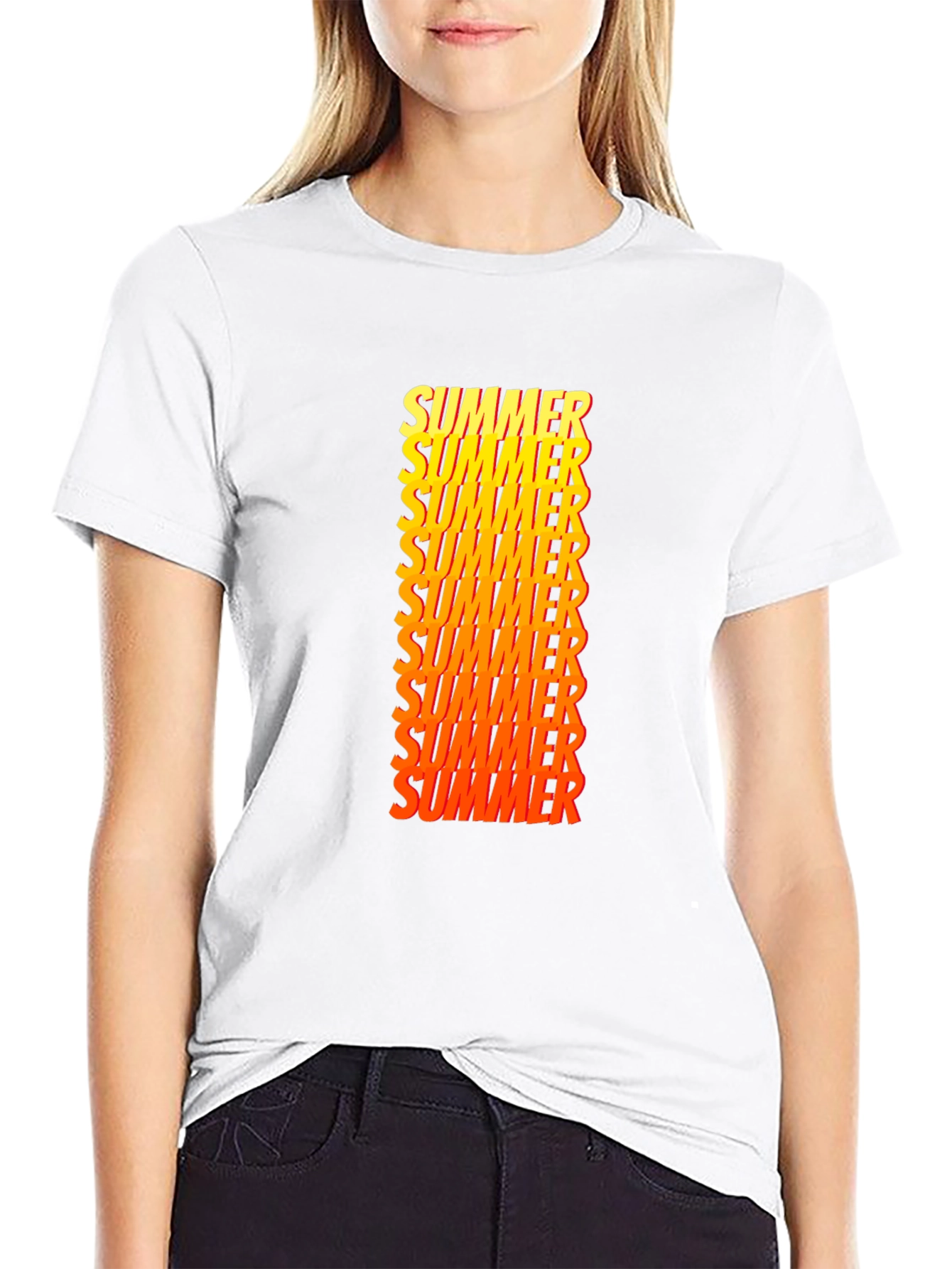 Summer Graphic Print Crew Neck T-Shirt