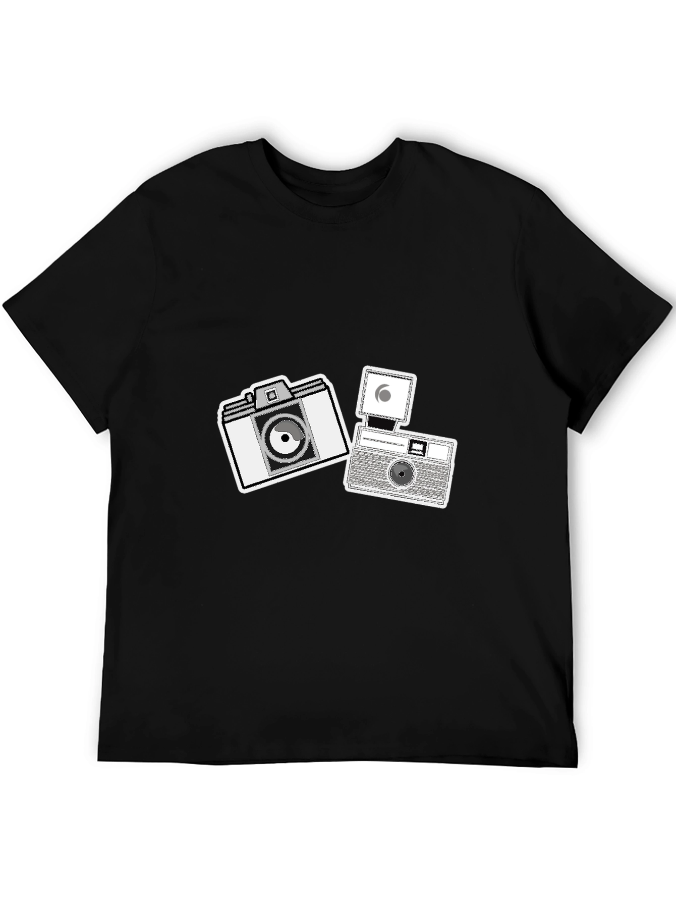 Retro Camera Graphic Black Tee