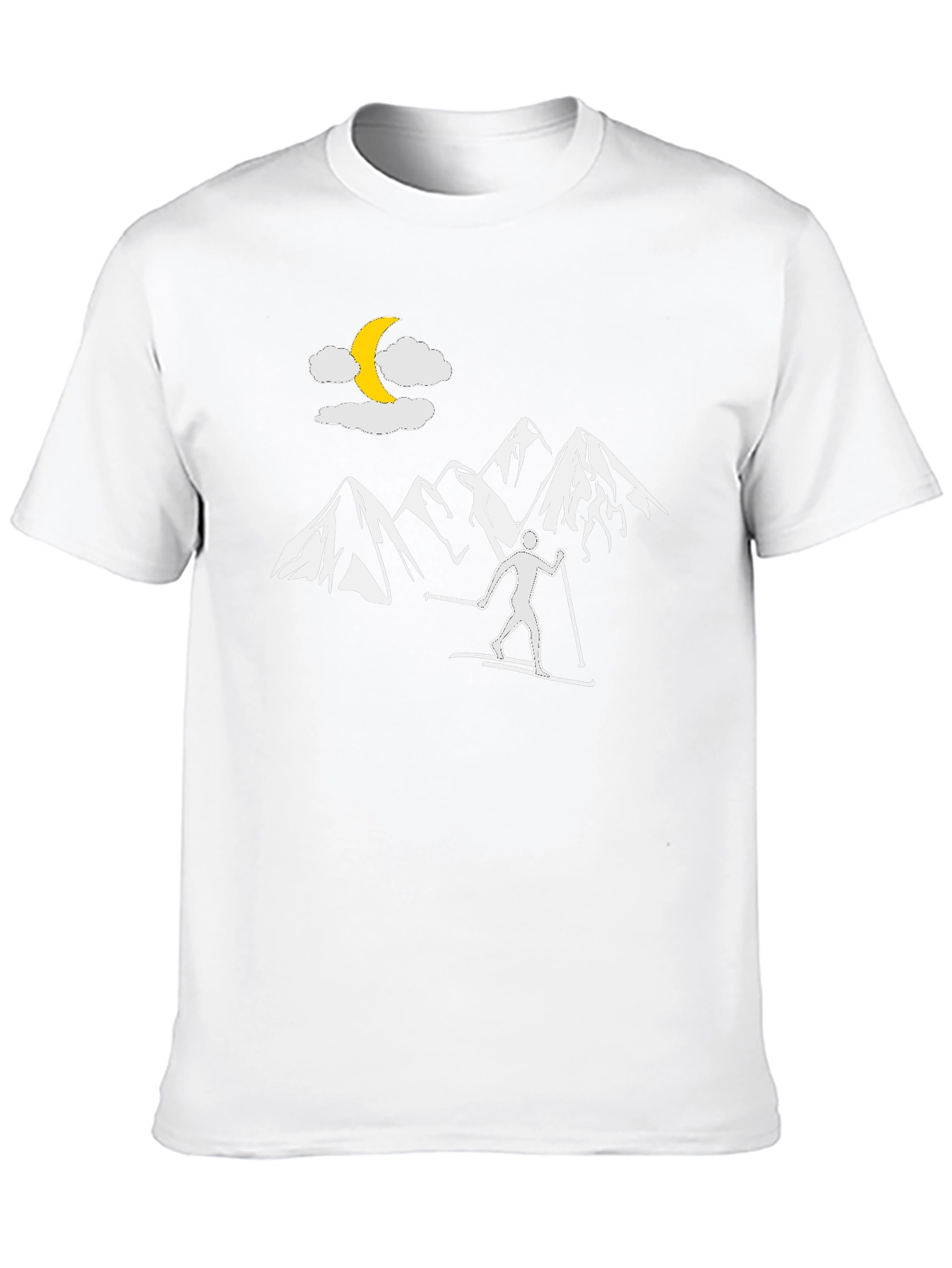 Skiing in Moonlight Graphic Tee