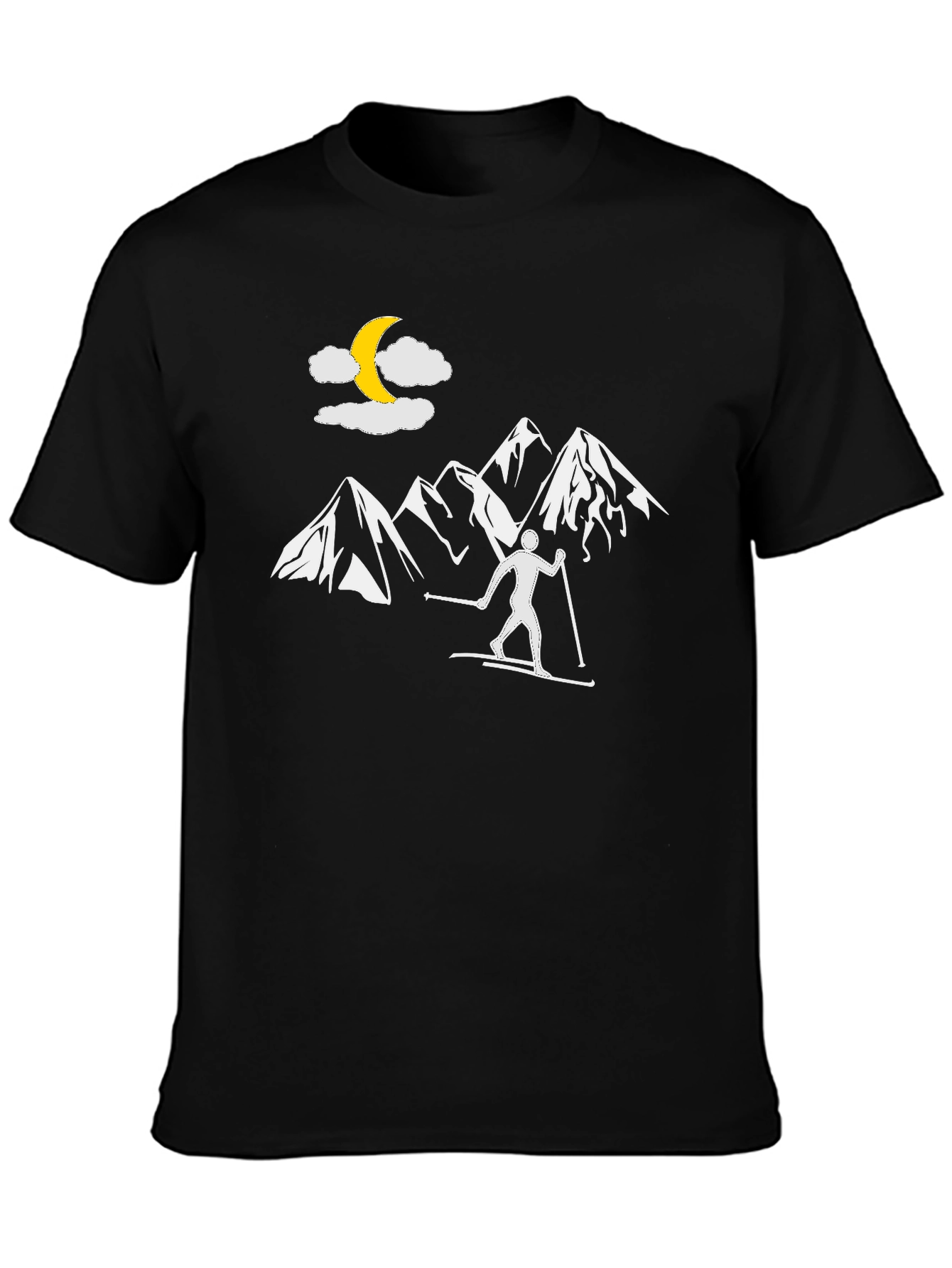 Skiing in Moonlight Graphic Tee