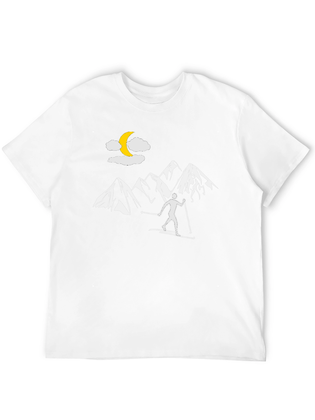 Skiing in Moonlight Graphic Tee