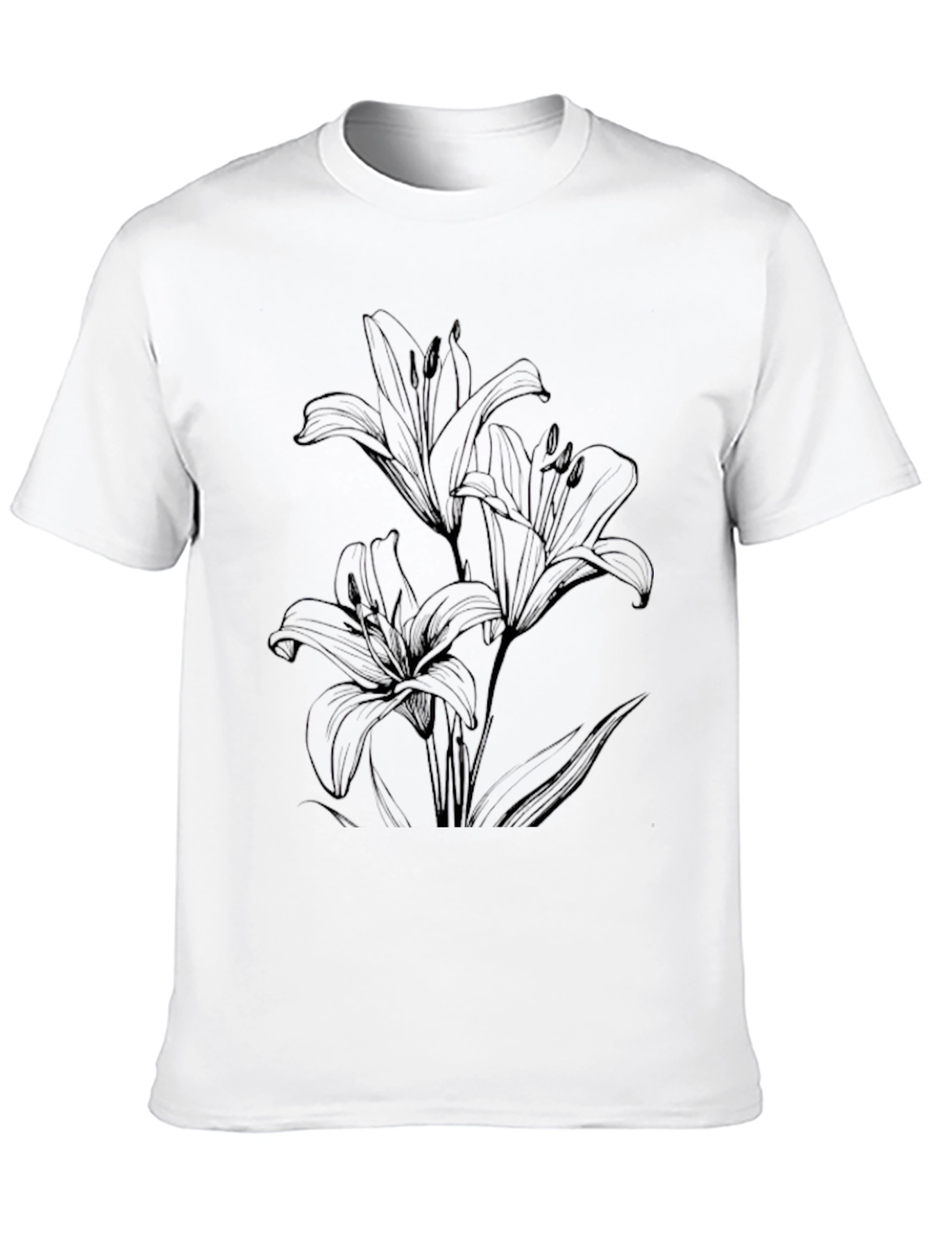 Black Lily Embossed Graphic T-Shirt