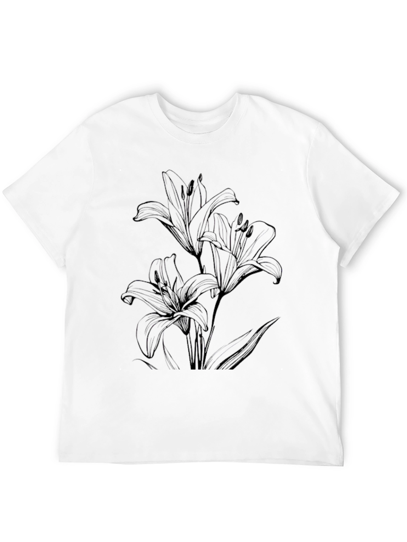 Black Lily Embossed Graphic T-Shirt