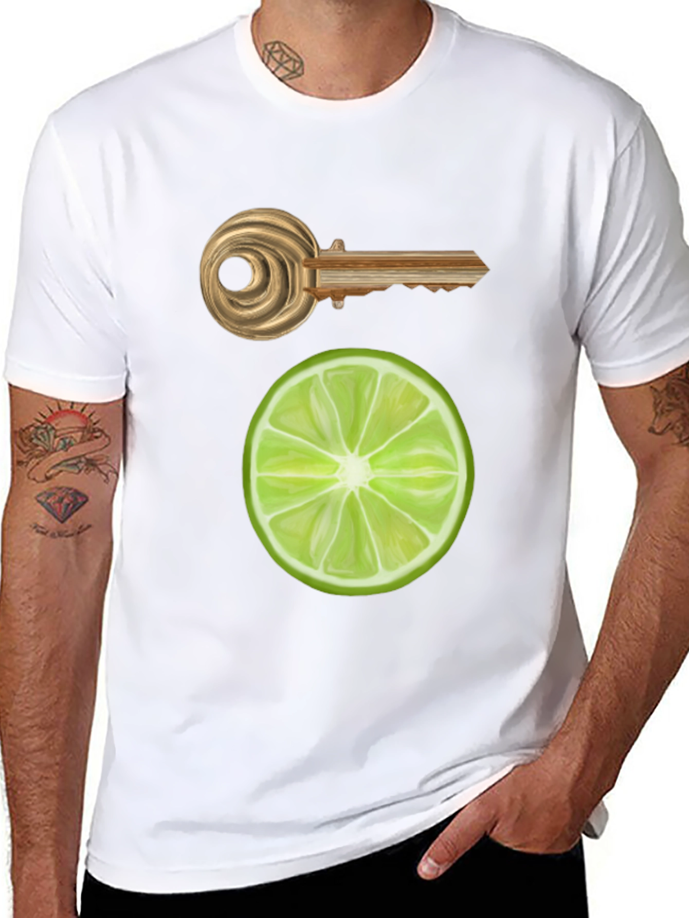 Key Lime Graphic Tee - Novelty Fruit Design