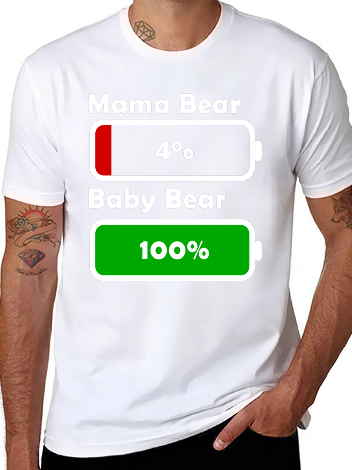 Mama & Baby Bear Battery Low/Full T-Shirt