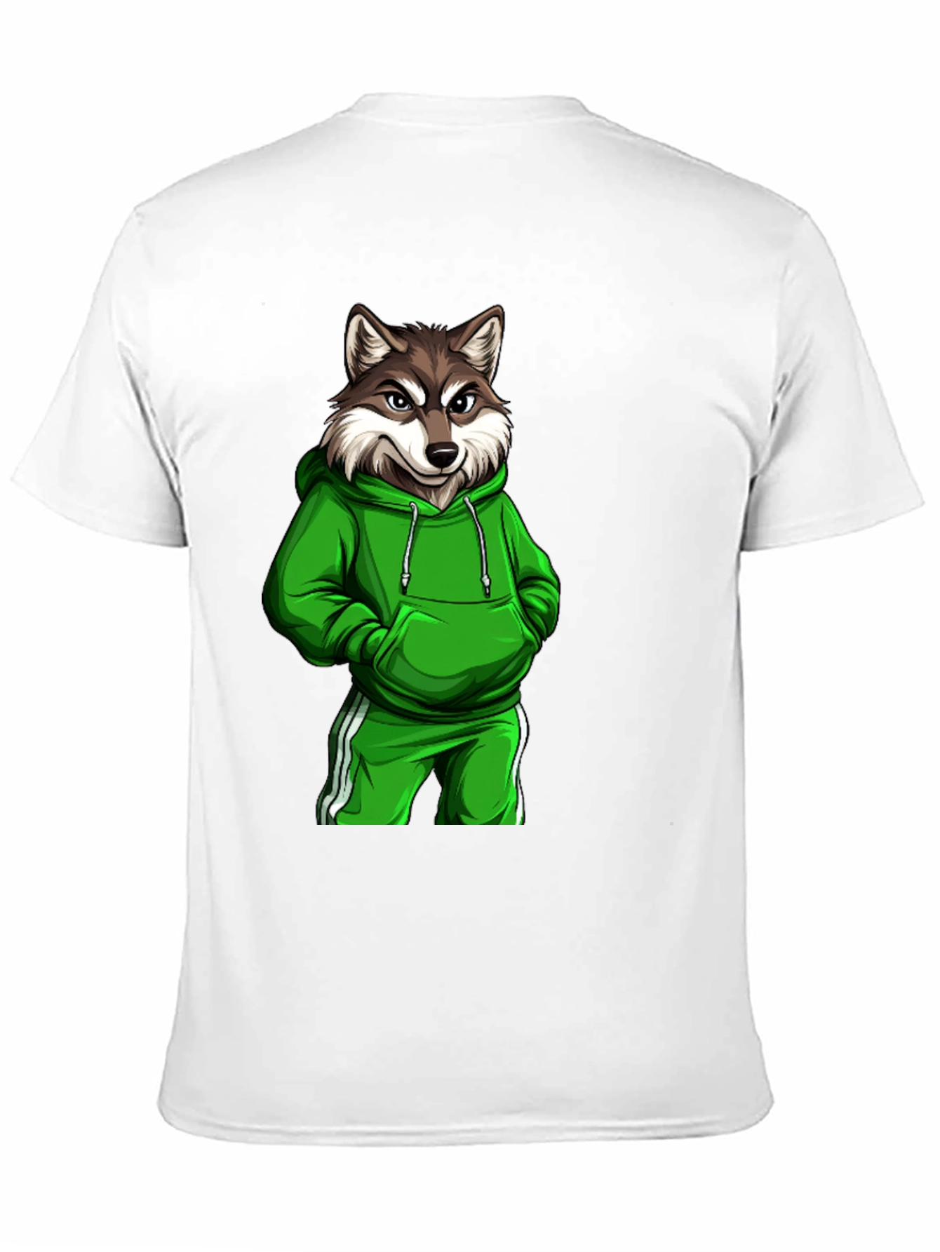 Wolf Gangster Graphic Print Black T-Shirt