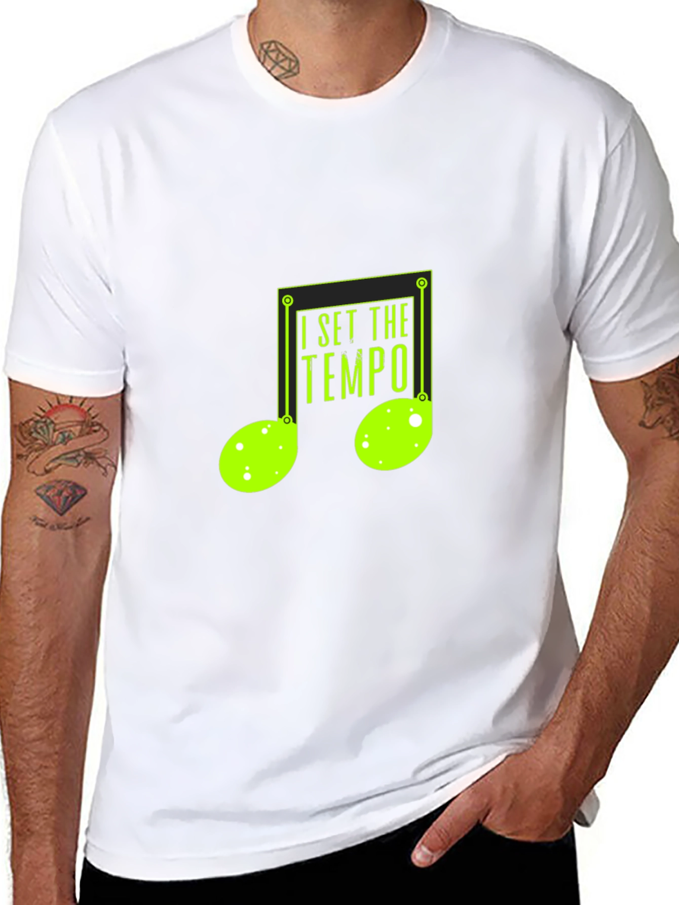 I Set the Tempo Music Note Graphic T-Shirt