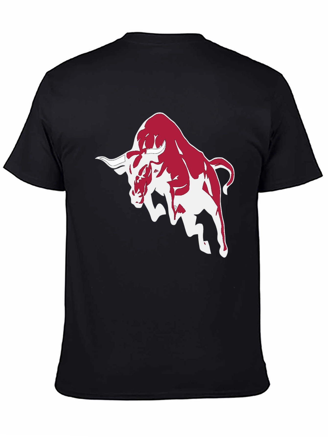 Mens Black T-Shirt with Bull Graphic