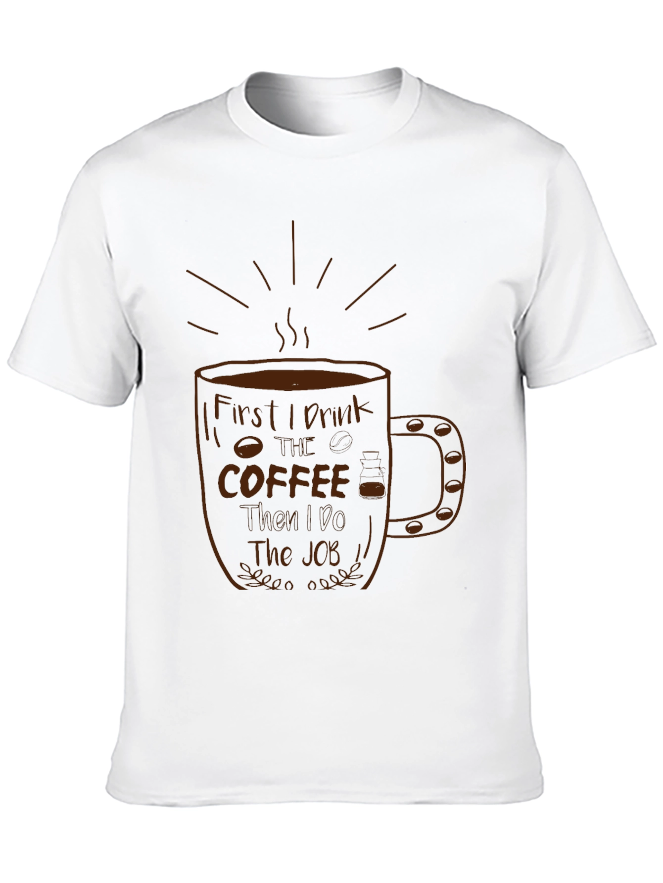 Coffee First T-Shirt - Black Graphic Tee