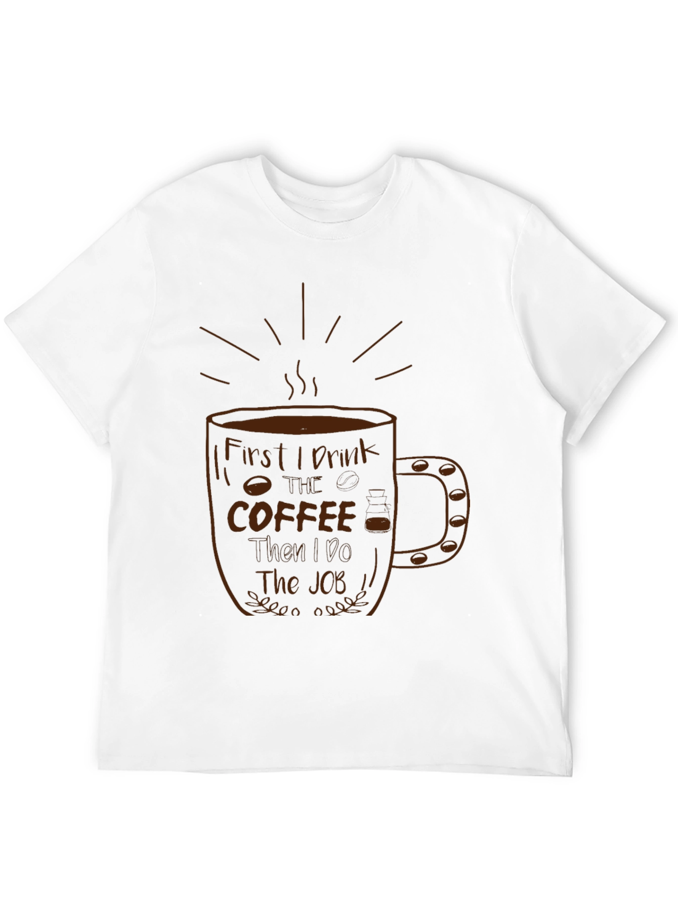 Coffee First T-Shirt - Black Graphic Tee