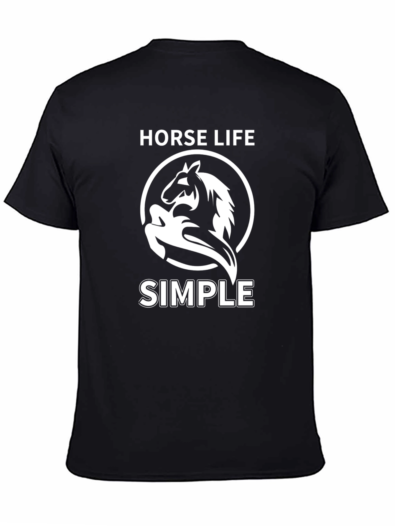 Horse Life Simple Black T-Shirt