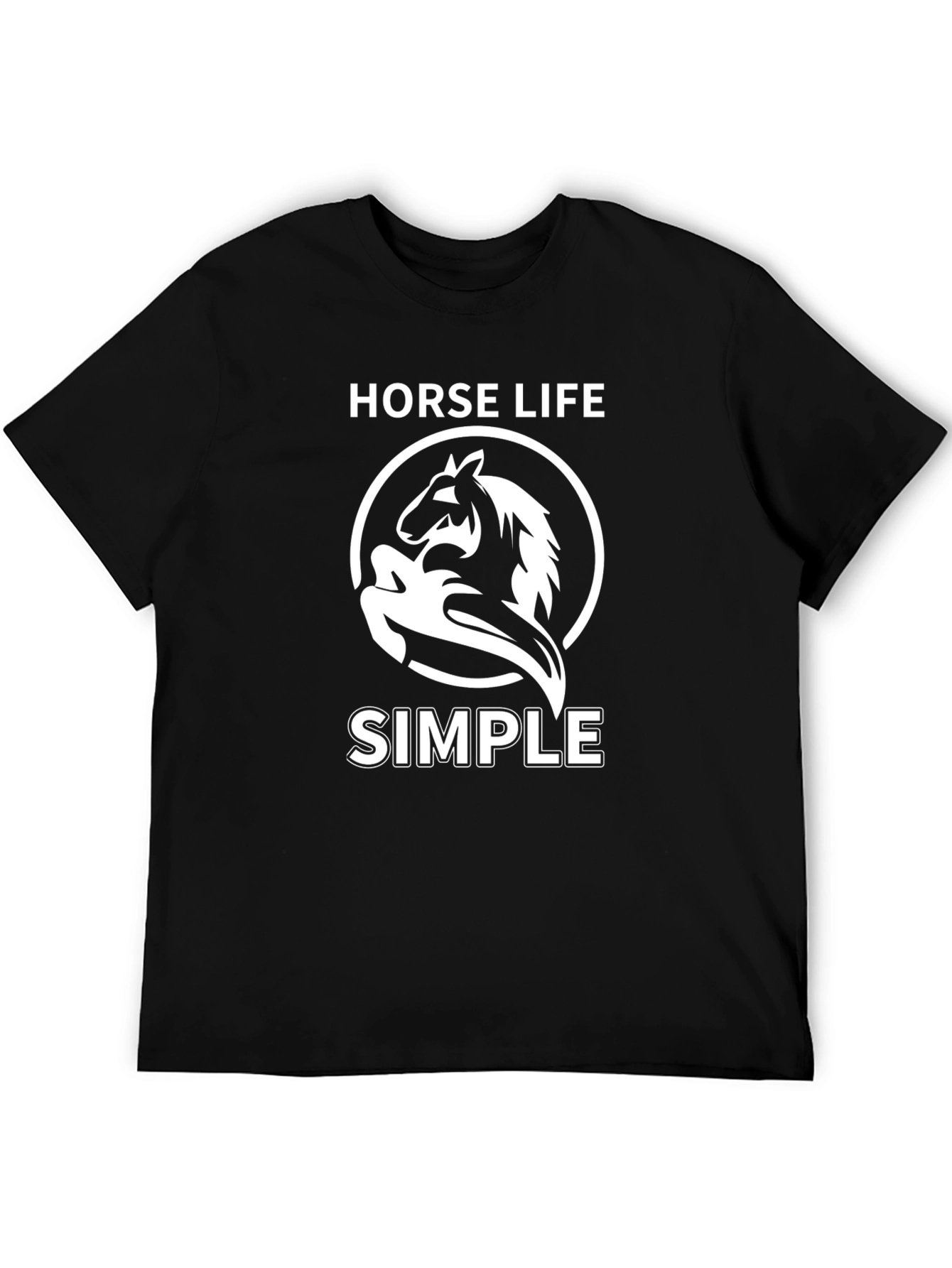 Horse Life Simple Black T-Shirt