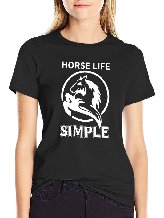 Horse Life Simple Black T-Shirt