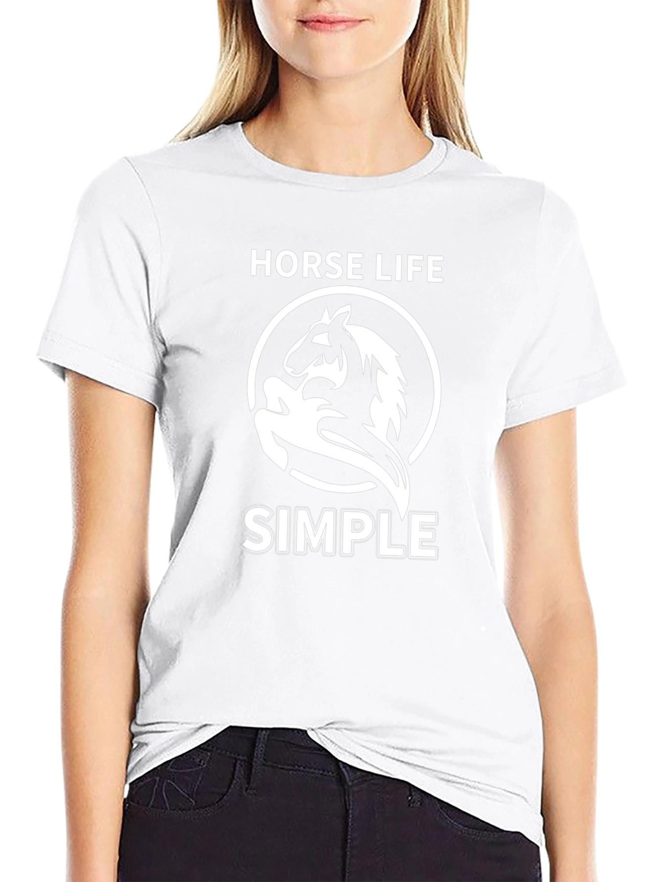 Horse Life Simple Black T-Shirt