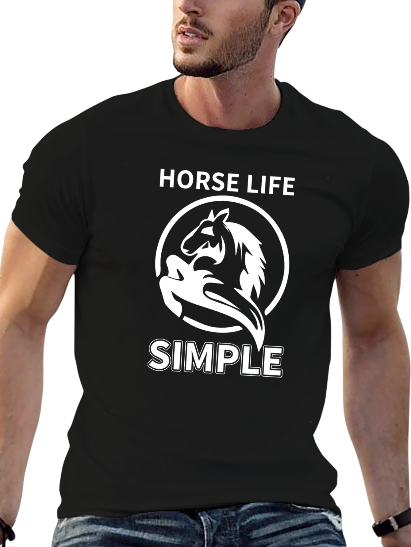 Horse Life Simple Black T-Shirt