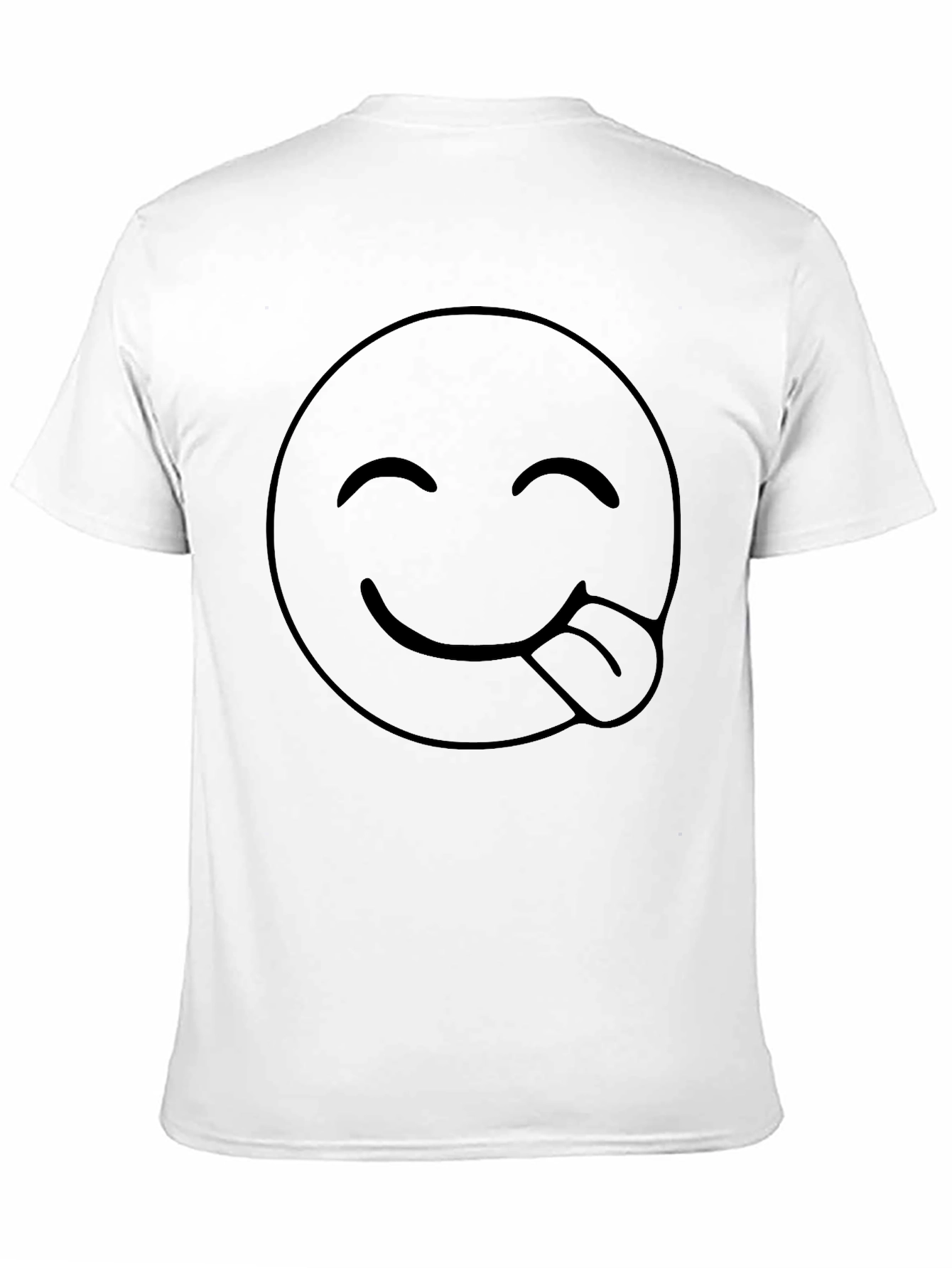 Emoji Tongue Out Black T-Shirt - Funny Casual Tee