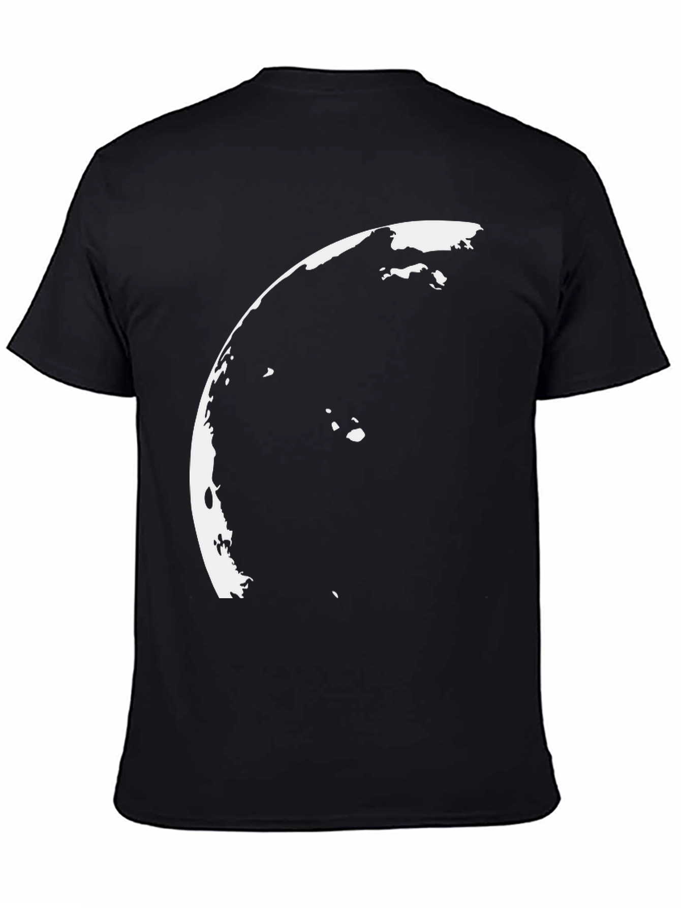 Lunar Phase Graphic Tee - Black Cotton Casual Shirt