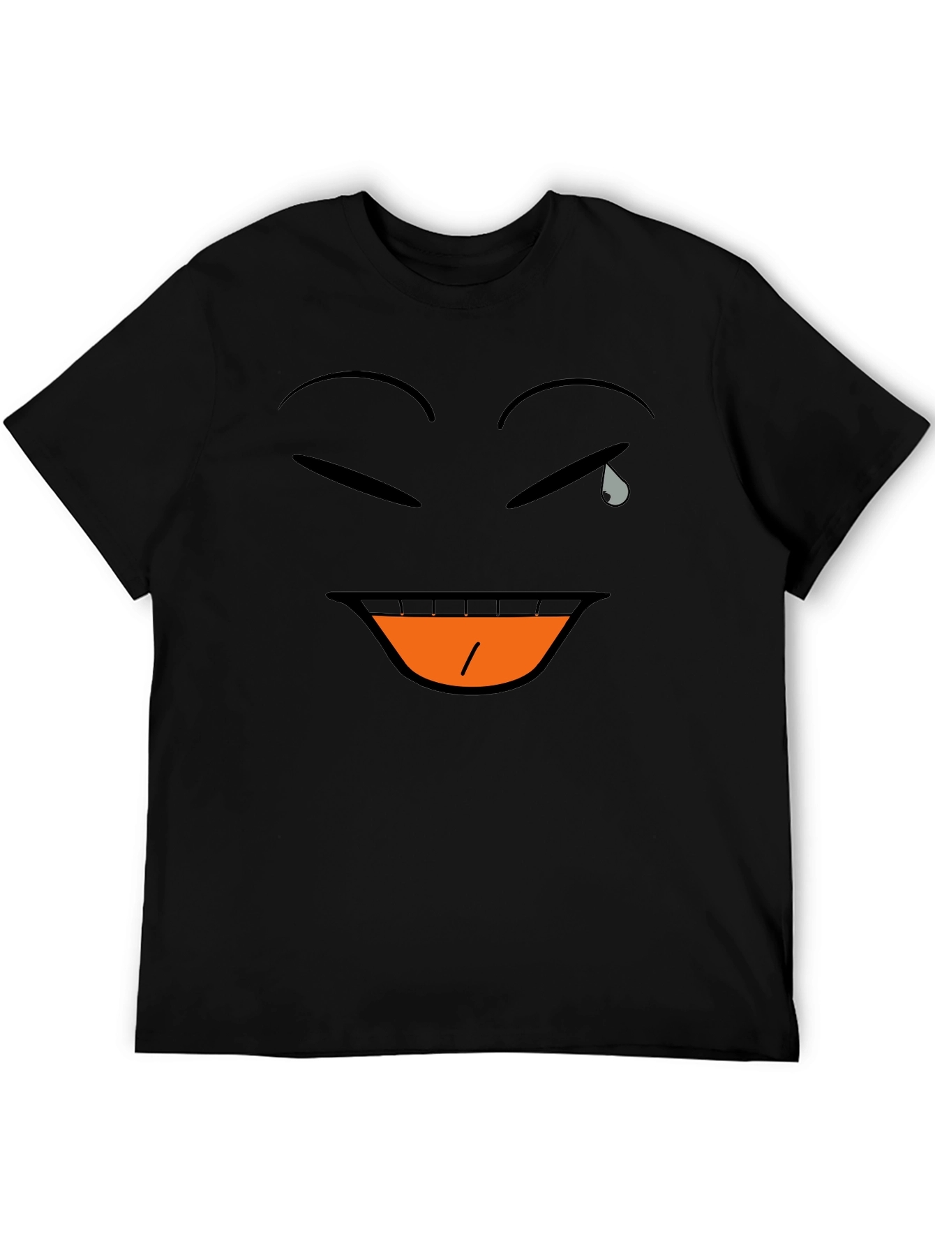 Laughing Crying Emoji Black T-Shirt