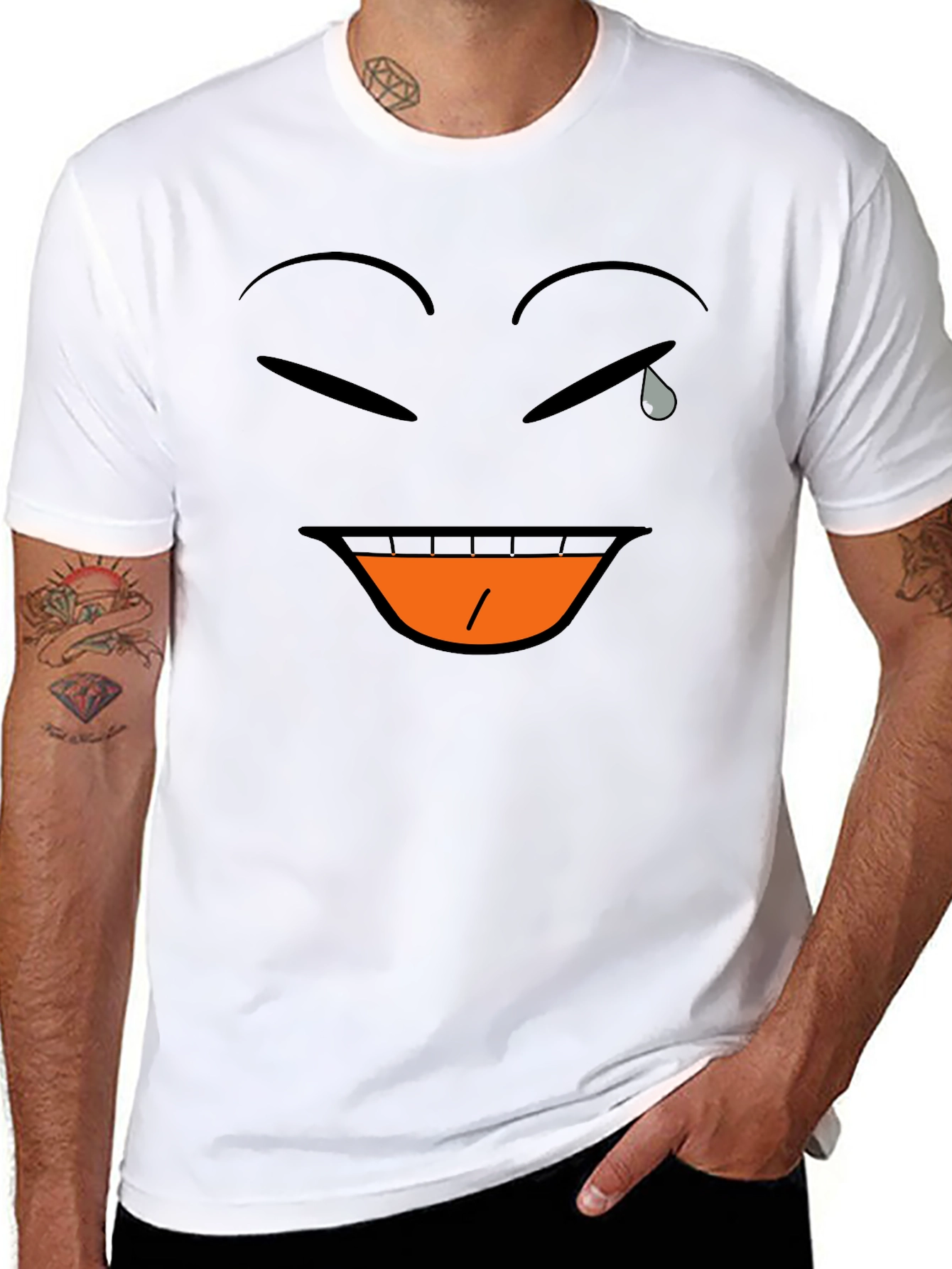 Laughing Crying Emoji Black T-Shirt
