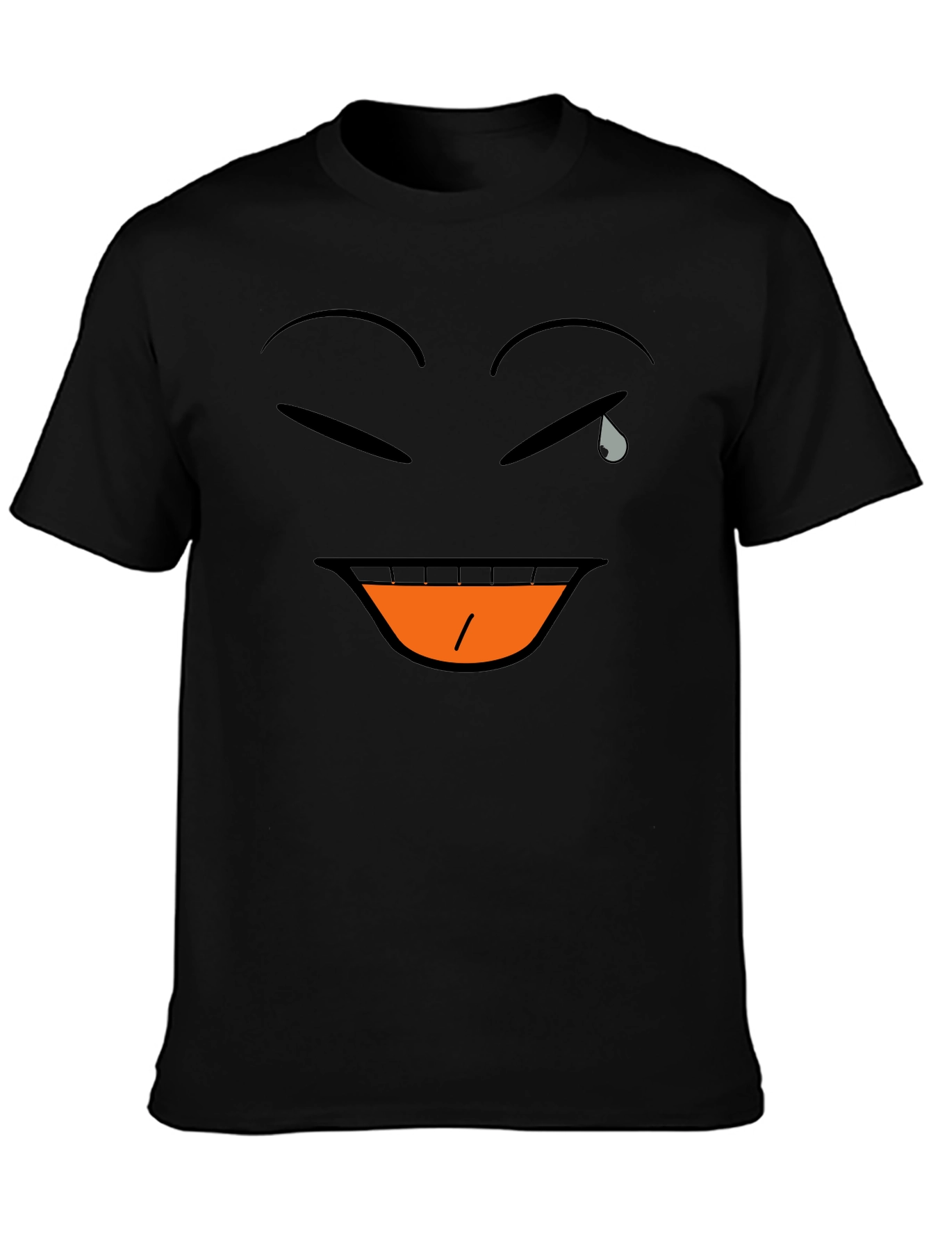 Laughing Crying Emoji Black T-Shirt
