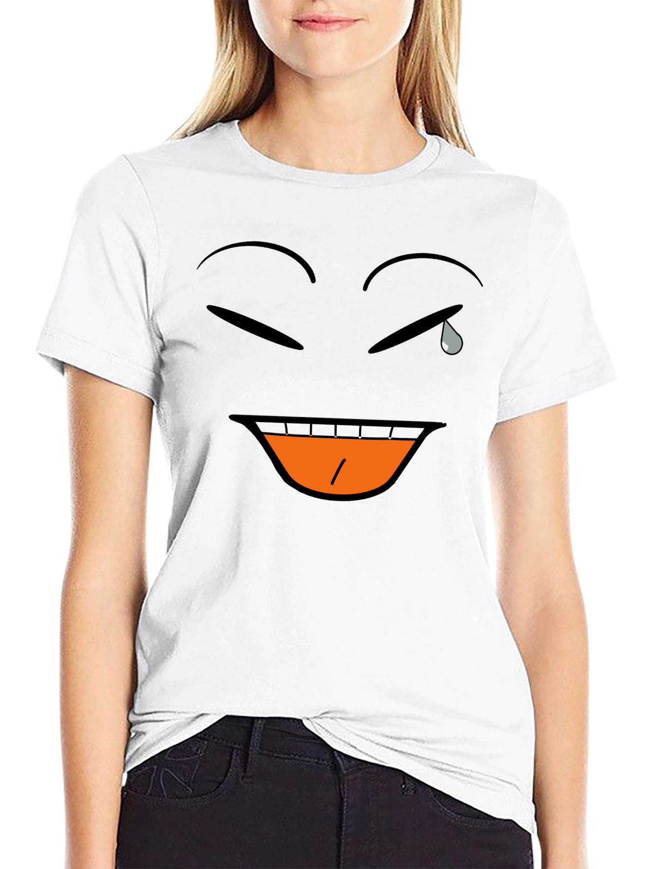 Laughing Crying Emoji Black T-Shirt