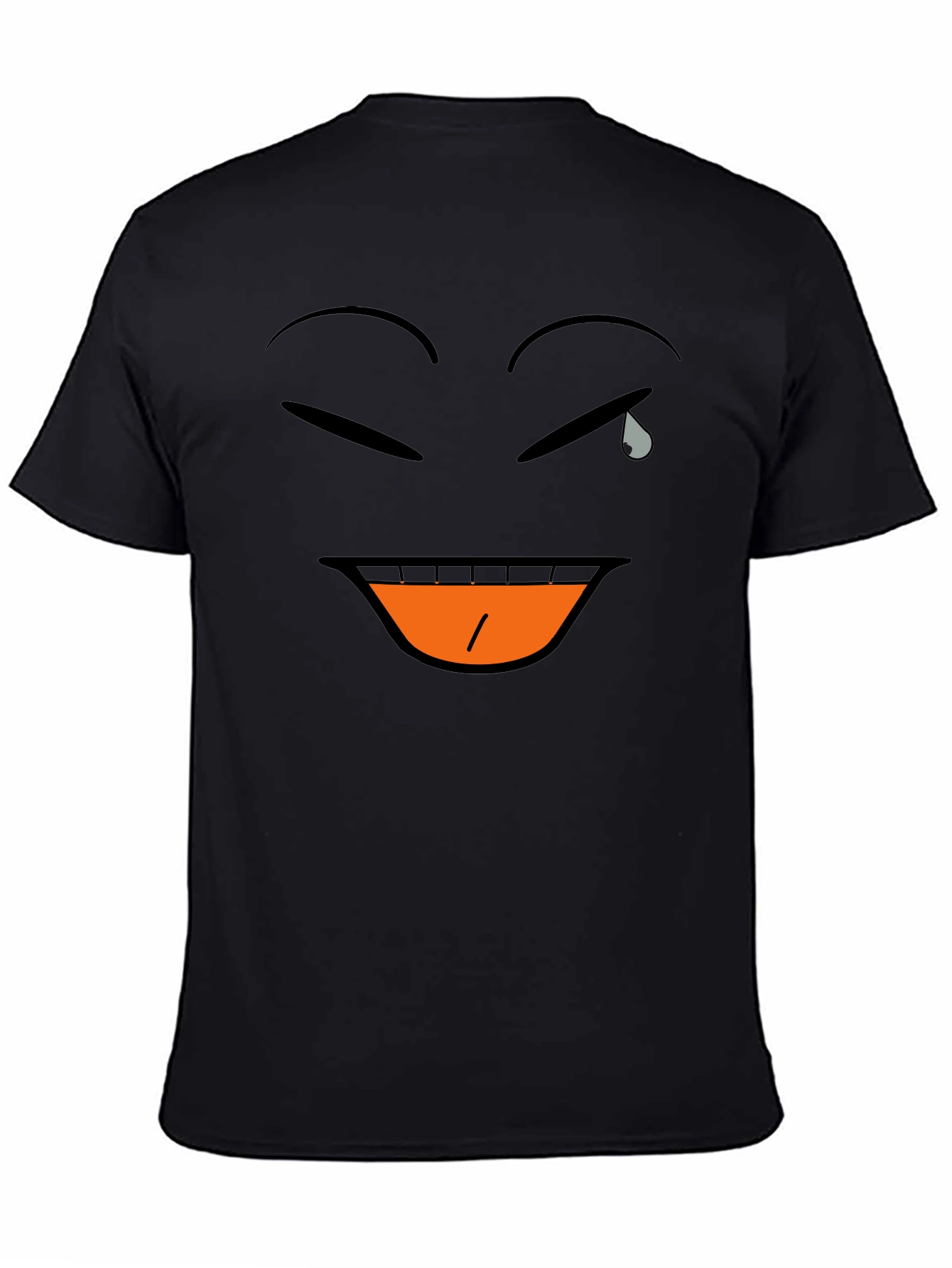 Laughing Crying Emoji Black T-Shirt
