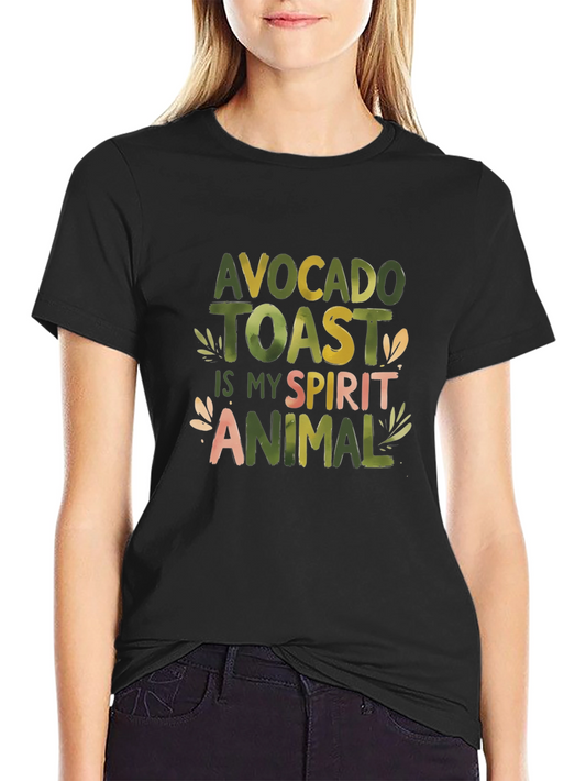 Avocado Toast Spirit Animal Black Graphic Tee