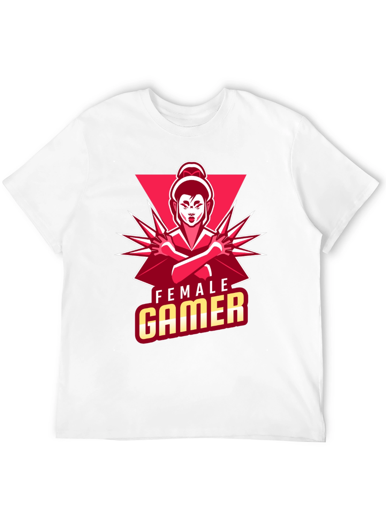 Female Gamer Graphic Tee - Stylish Black Cotton T-Shirt