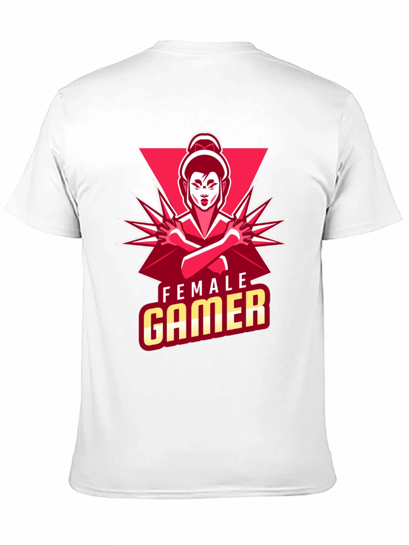 Female Gamer Graphic Tee - Stylish Black Cotton T-Shirt