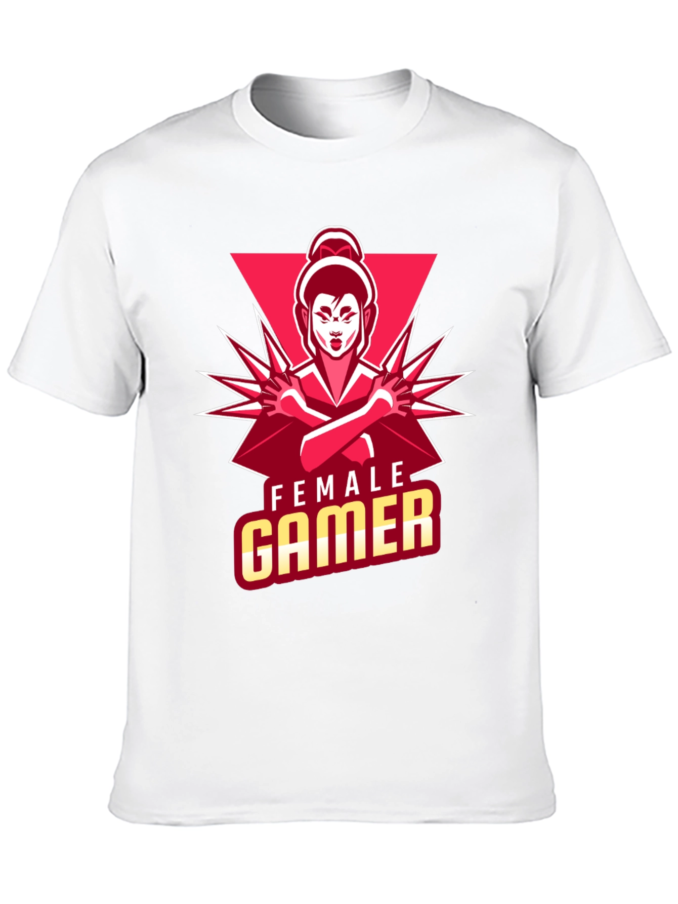 Female Gamer Graphic Tee - Stylish Black Cotton T-Shirt