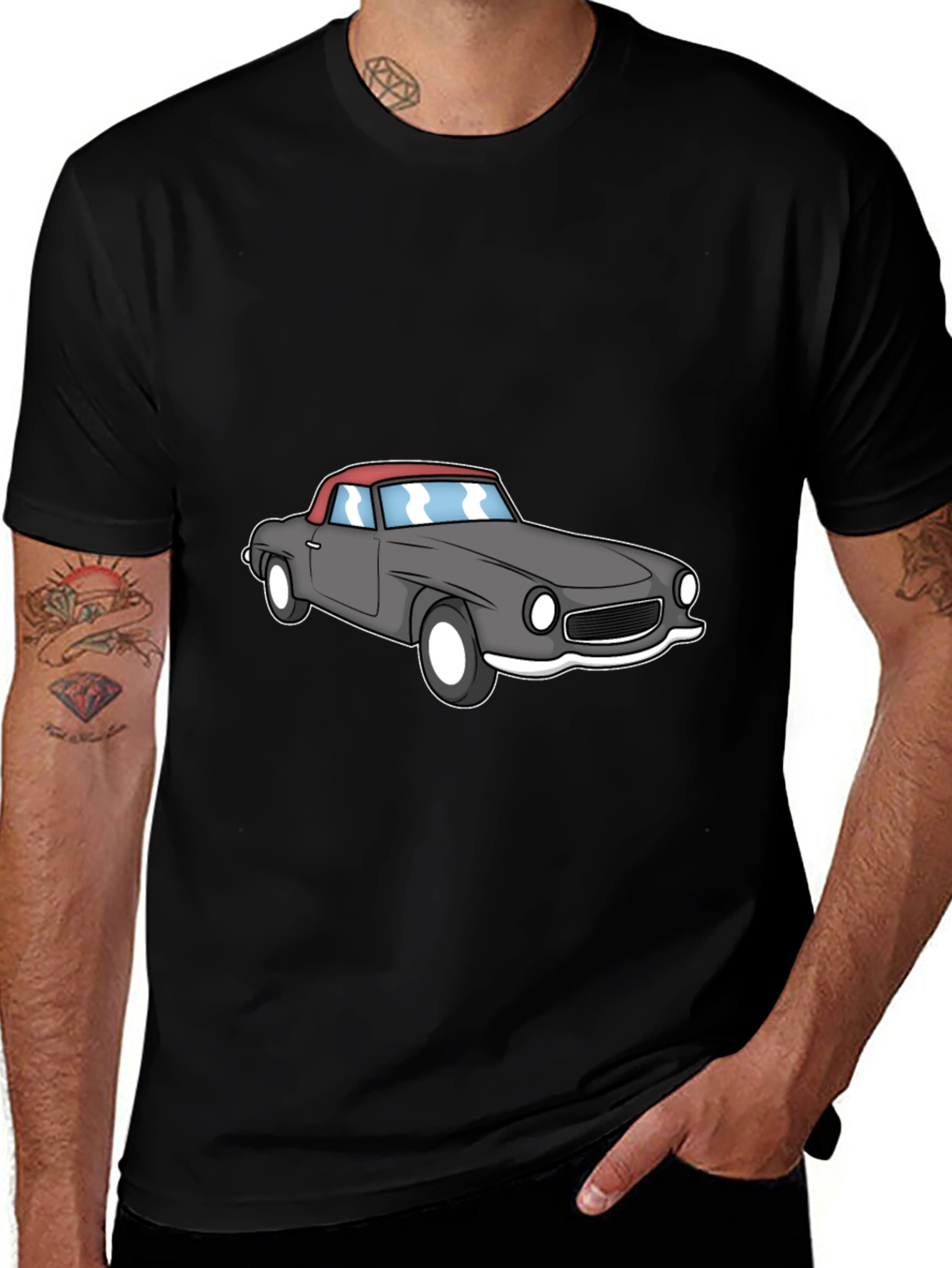 Classic Car Graphic Tee - Mens Black T-Shirt