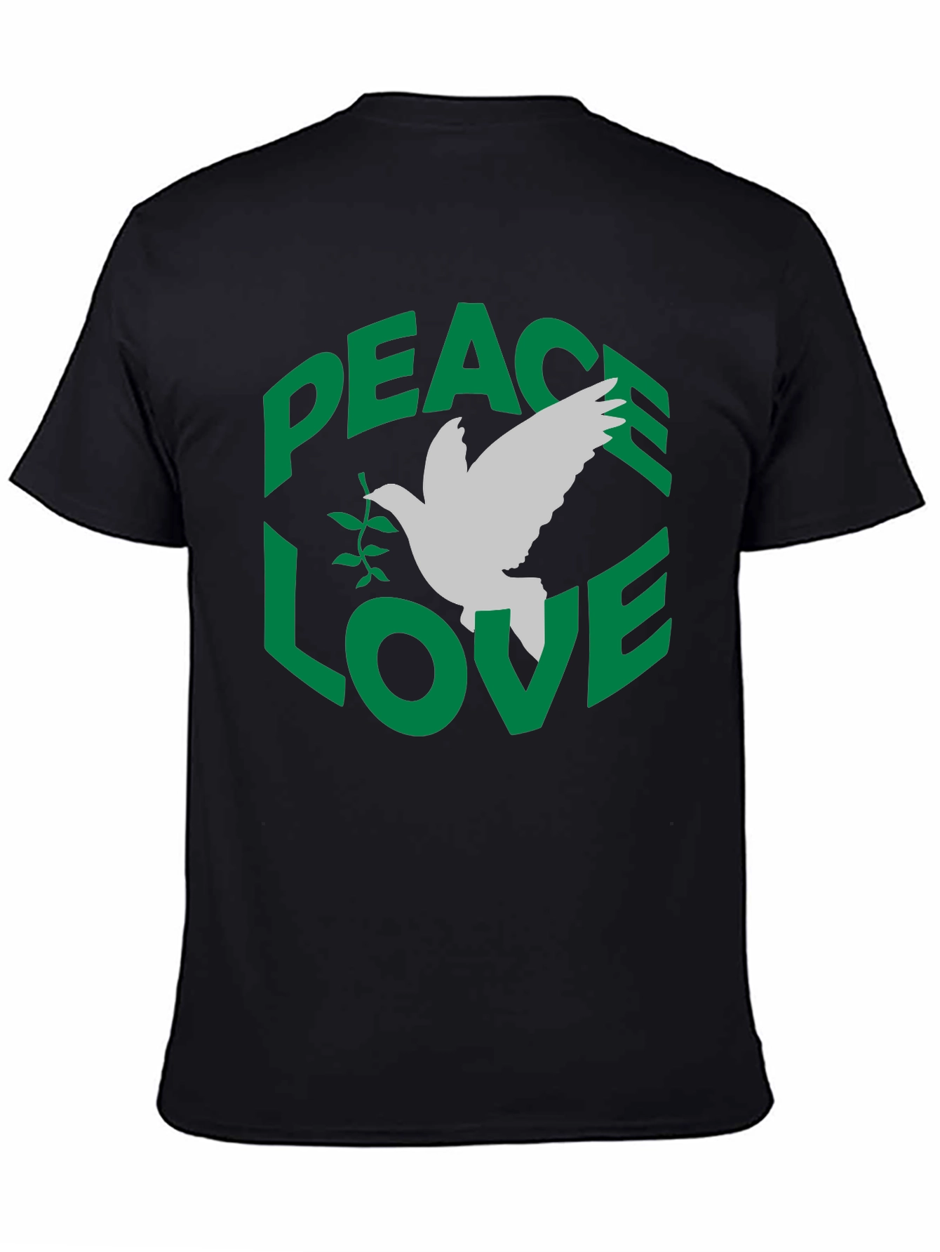 Peace Love Dove Graphic T-Shirt - Black