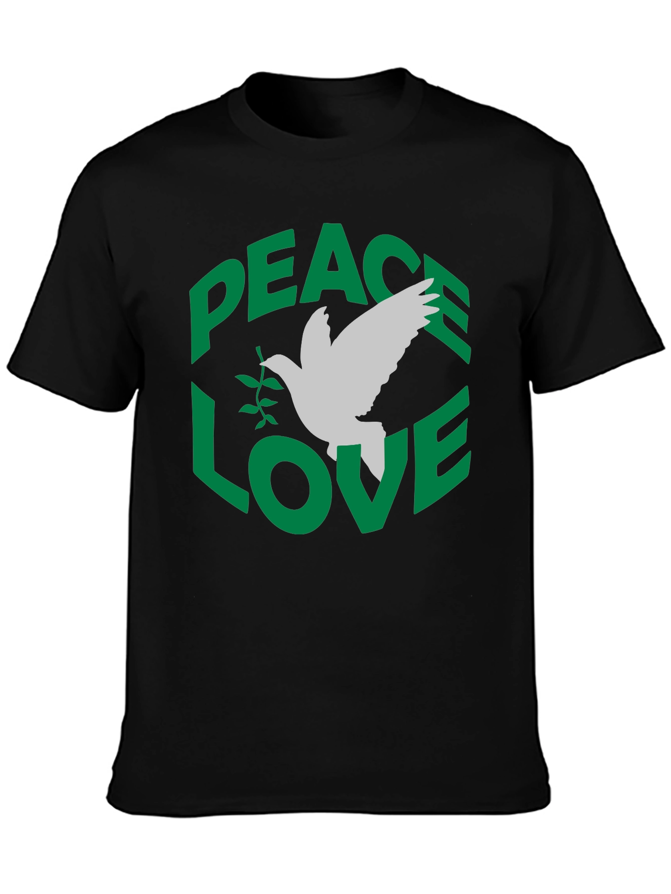 Peace Love Dove Graphic T-Shirt - Black