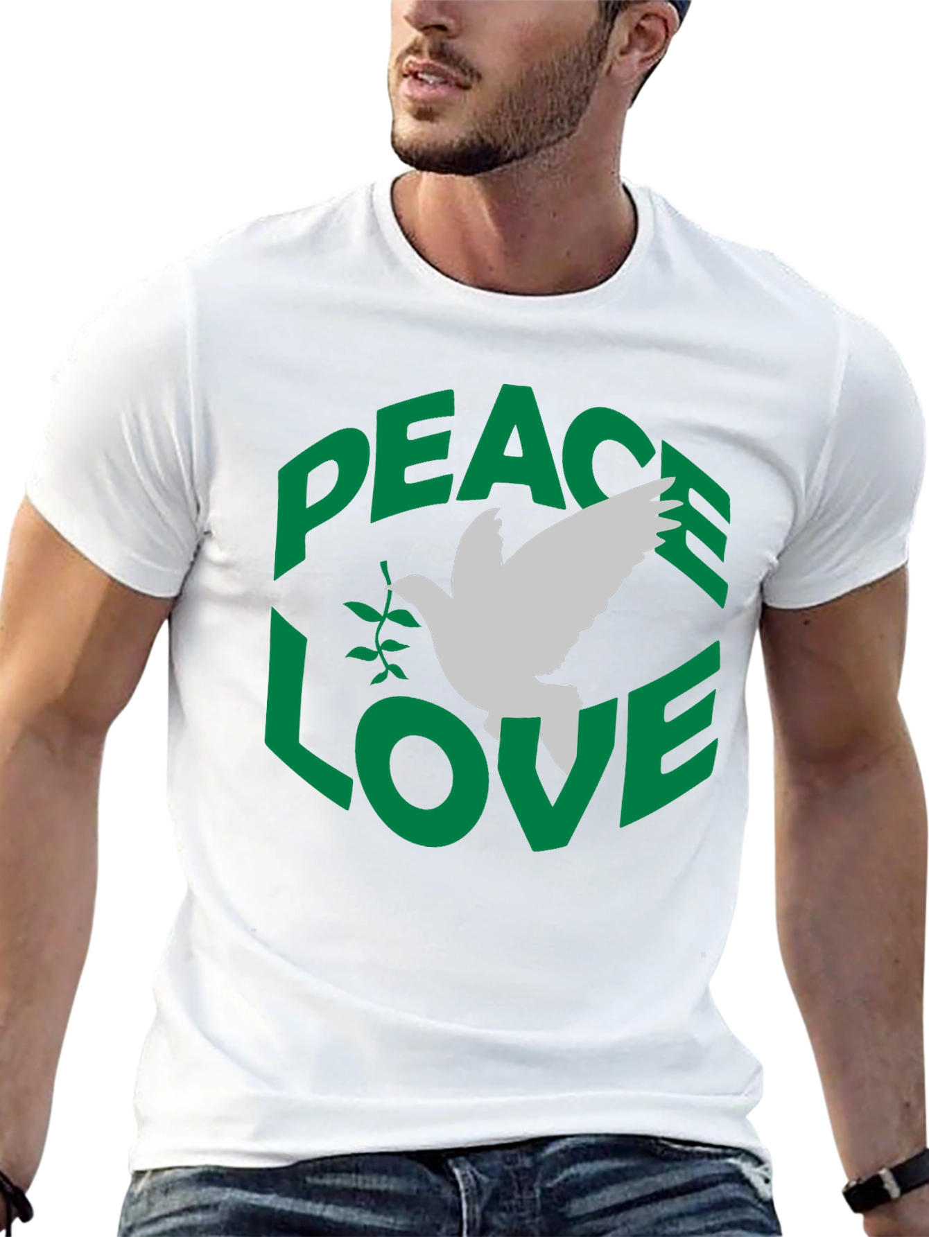 Peace Love Dove Graphic T-Shirt - Black