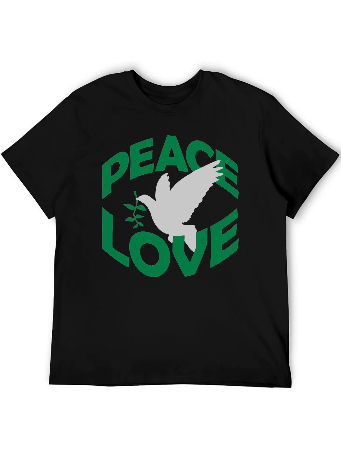 Peace Love Dove Graphic T-Shirt - Black
