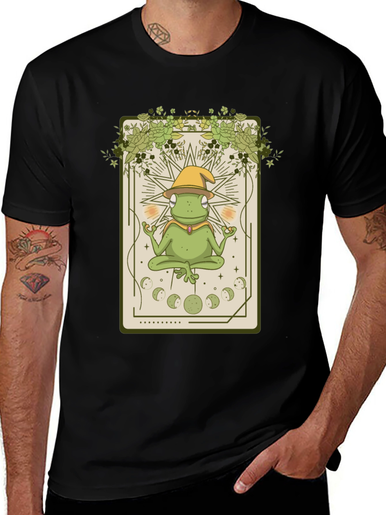 Frog Wizard Tarot Card T-Shirt - Mystical Toad Tee
