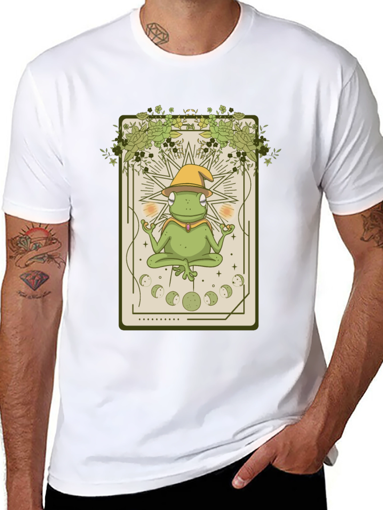 Frog Wizard Tarot Card T-Shirt - Mystical Toad Tee